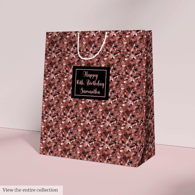 Luxury Gift Bag Rose Gold and Black Party Style (Luxury Gift Bag Rose Gold and Black Party Style)