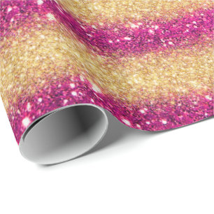Luxury Gift Popular Pink Gold Glitter Wrapping Paper