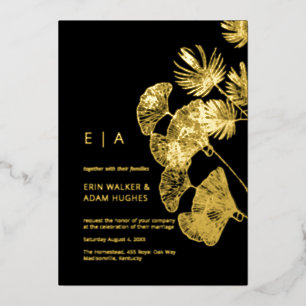 Luxury Gingko Leaf Real Gold Wedding