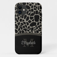 Luxury Giraffe Print Elegant Monogram and Name
