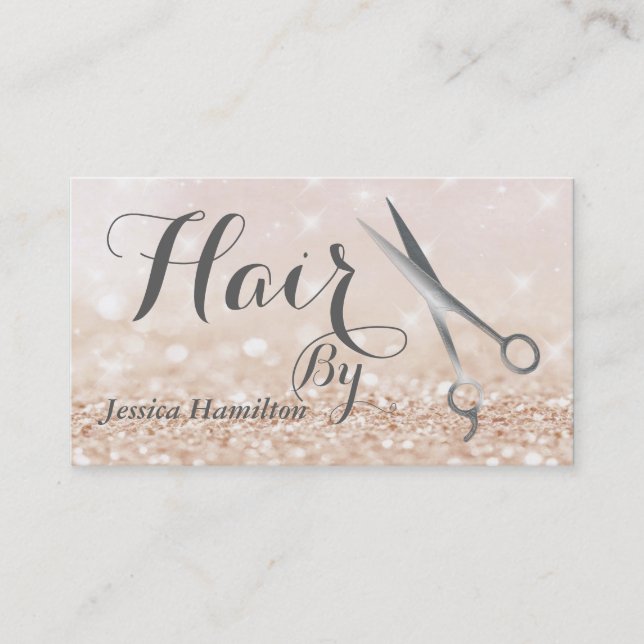 Luxury glam elegant faux glitter appointment card (Front)