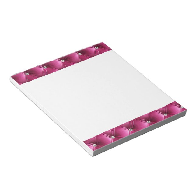 Luxury Glam Girly Pink Faux Velvet  Notepad (Angled)