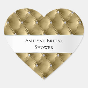 Luxury Glam Gold Faux Velvet Heart Sticker