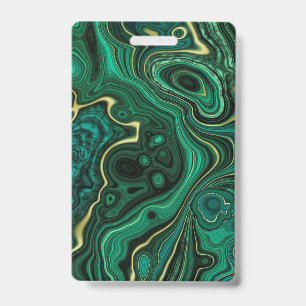 Luxury Glam Green Colourful Abstract Pattern ID Badge