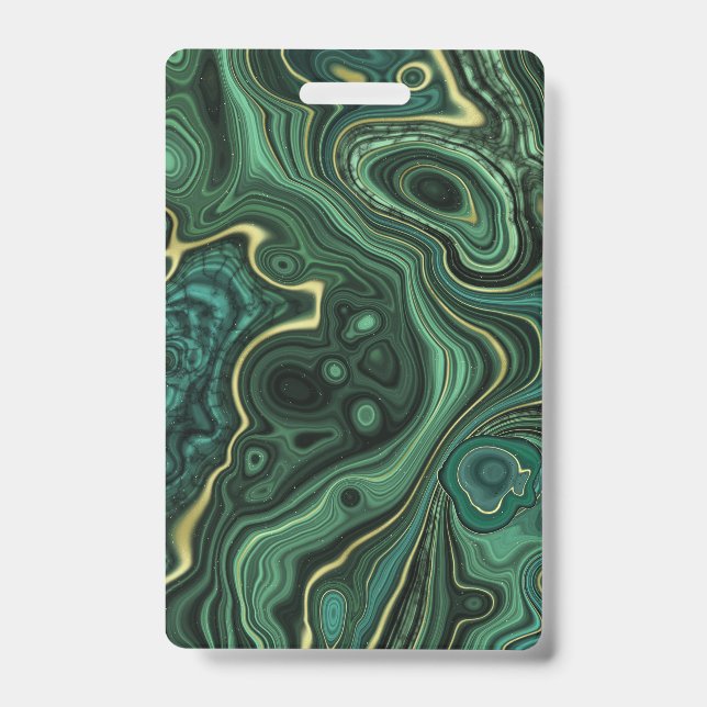Luxury Glam Green Colourful Abstract Pattern ID Badge (Front)