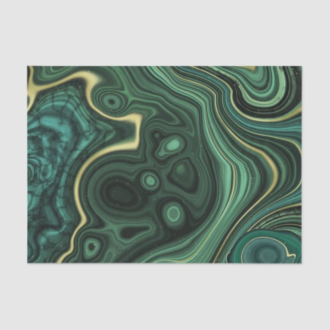 Luxury Glam Green Colourful Abstract Pattern Tissue Paper (Front)