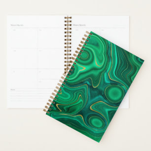 Luxury Glam Green Yellow Abstract Pattern Planner
