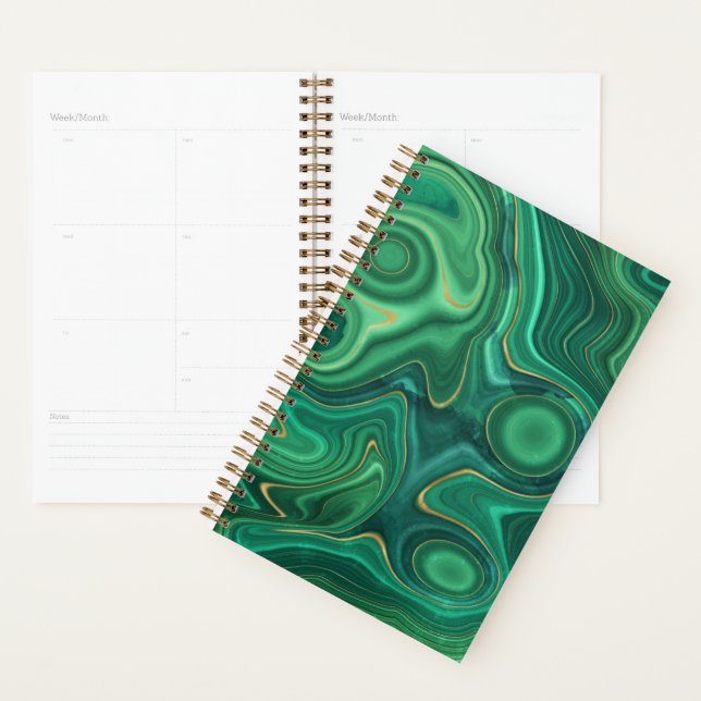 Luxury Glam Green Yellow Abstract Pattern Planner (Display)
