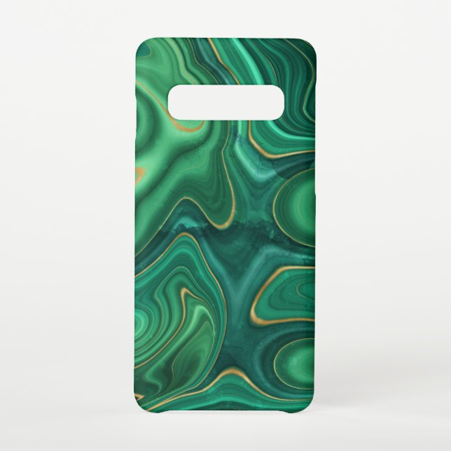 Luxury Glam Green Yellow Abstract Pattern Samsung Galaxy Case (Back)