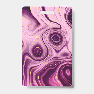 Luxury Glam Light Purple Colourful Abstract Patter ID Badge