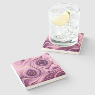 Luxury Glam Light Purple Colourful Abstract Patter Stone Coaster