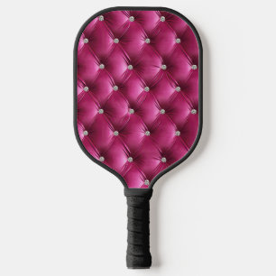 Luxury Glam Pink Faux Velvet  Pickleball Paddle