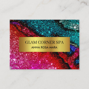 *~* Luxury Glam Rainbow QR Glitter Bling Beauty  Business Card
