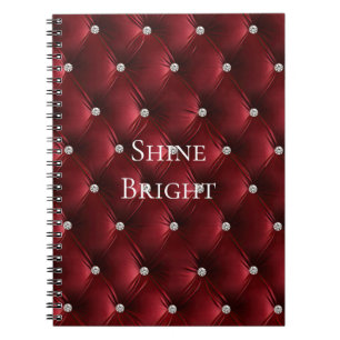 Luxury Glam Red Faux Velvet Notebook
