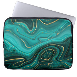 Luxury Glam Turquoise Abstract Pattern Laptop Sleeve