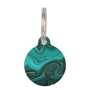 Luxury Glam Turquoise Abstract Pattern Pet Tag