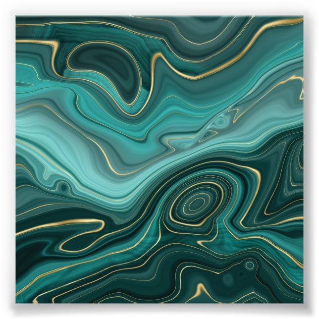 Luxury Glam Turquoise Abstract Pattern Photo Print (Front)