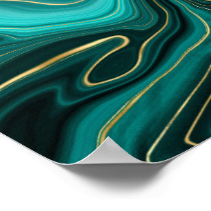 Luxury Glam Turquoise Abstract Pattern Poster