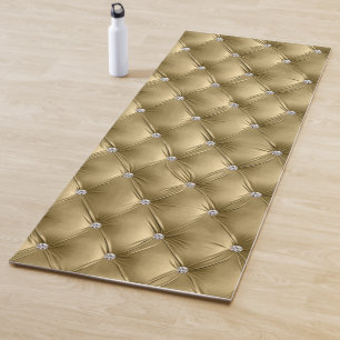 Luxury Glam Warm Gold Faux Velvet  Yoga Mat
