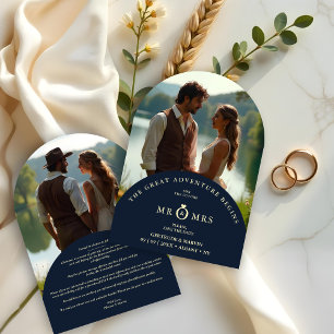 Luxury Glamourous Navy Chic Golden 2 Photos Save The Date