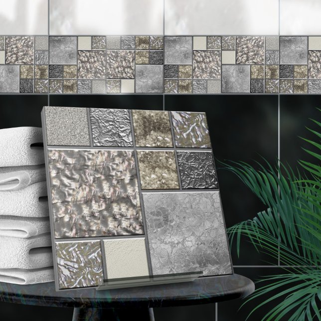 Luxury Glass, Shell & Metal Geometric N2 Ceramic Tile (Creator Uploaded)
