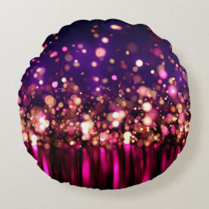 Luxury glitter background with glow. round cushion