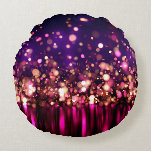 Luxury glitter background with glow. round cushion (Front)