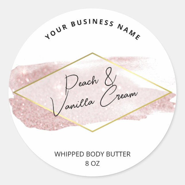 Luxury Glitter Body Butter Product Labels (Front)