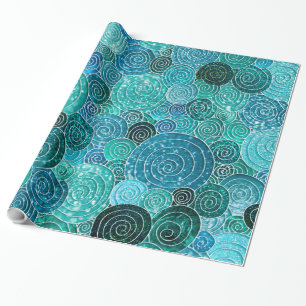 Luxury Glitter Dots and Circles - Cool Aqua Wrapping Paper