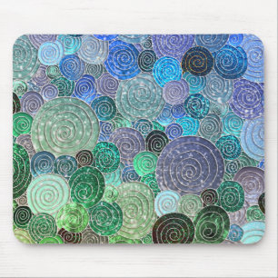 Luxury Glitter Dots and Circles - Fresh Aqua Mouse Pad