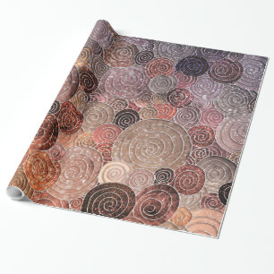 Luxury Glitter Dots and Circles - Warm Brown Wrapping Paper