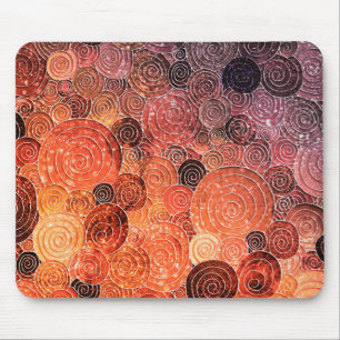 Luxury Glitter Dots and Circles - Warm Orange Mouse Pad
