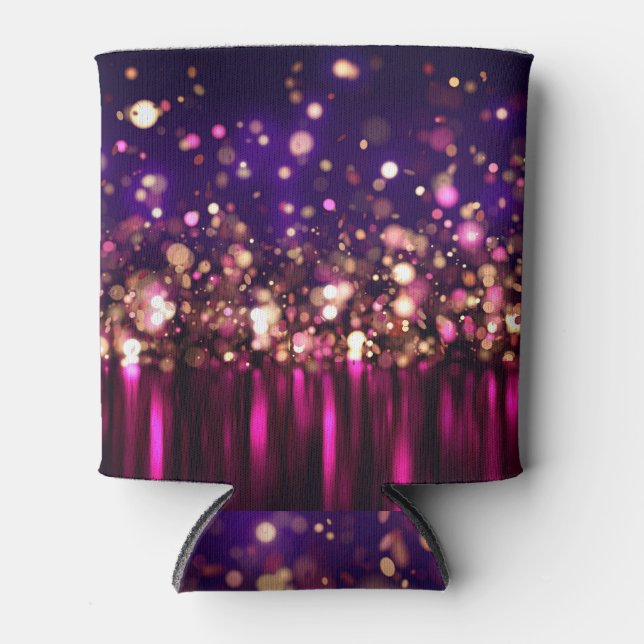 Luxury Glitter Glow 3D Background. Can Cooler (Front)