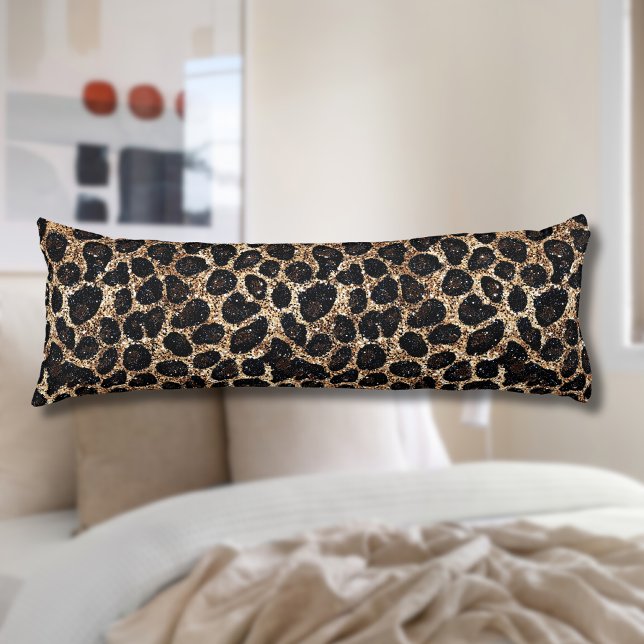 Luxury Glitter Gold Brown Black Leopard Pattern Body Cushion (Creator Uploaded)