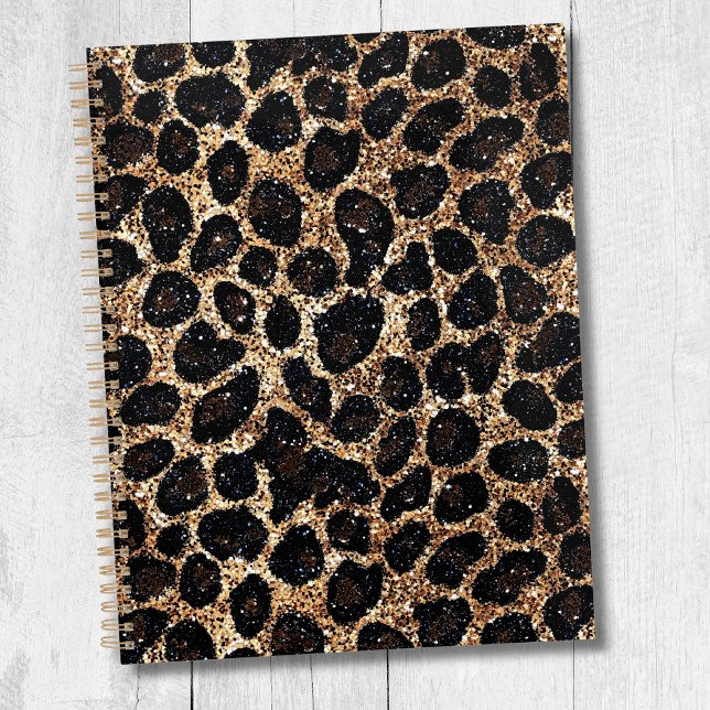 Luxury Glitter Gold Brown Black Leopard Pattern Planner (Creator Uploaded)