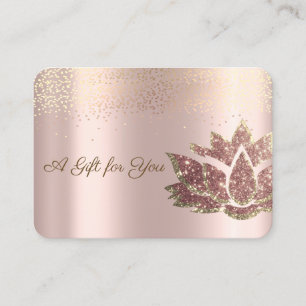 Luxury Glitter Lotus,Confetti,Rose Gold Discount Card
