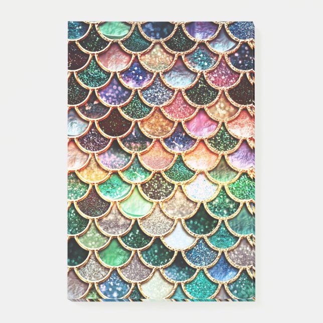 Luxury Glitter Mermaid Scales - Multicolor Post-it Notes (Front)