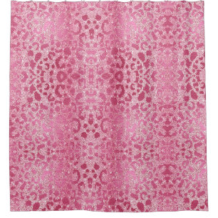 Luxury Glitter pink Leopard Pattern Shower Curtain