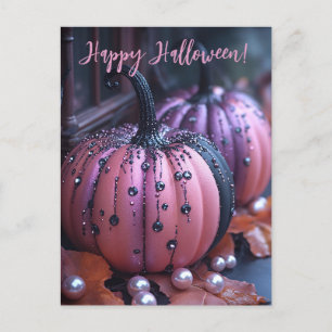 Luxury Glitter Pumpkins Halloween Greeting Card