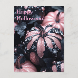 Luxury Glitter Pumpkins Halloween Greeting Card