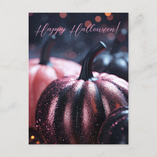 Luxury Glitter Pumpkins Halloween Greeting Card