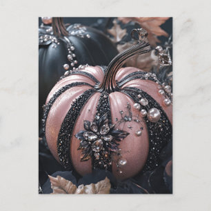 Luxury Glitter Pumpkins Halloween Greeting Card