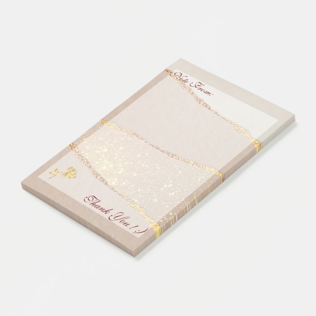 Luxury Glitter Rose Gold Post-it Notes (Angled)