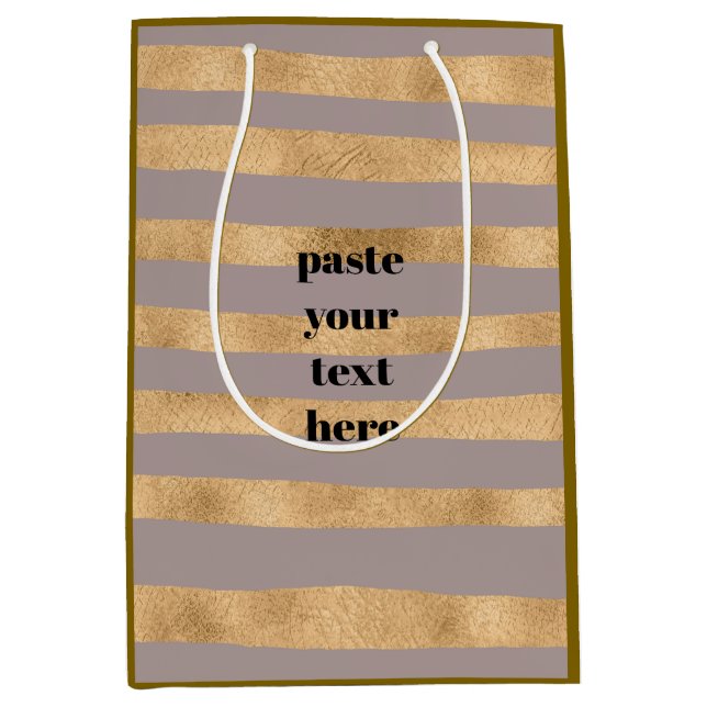 Luxury glitter stripes medium gift bag (Front)