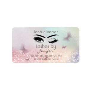 Luxury glittery wink lash extension lash cleaner label