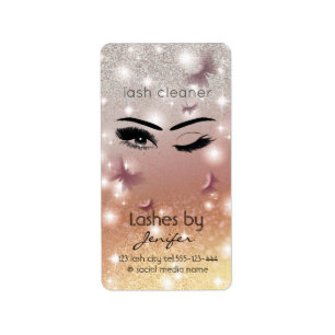 Luxury glittery wink lash extension lash cleaner label