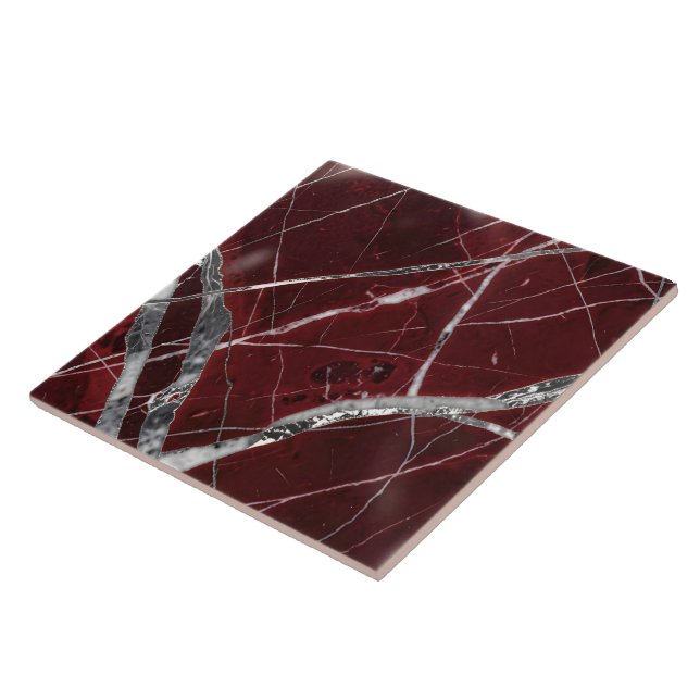 Luxury glossy red marble ceramic tile (Side)