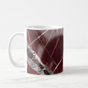 Luxury glossy red marble coffee mug