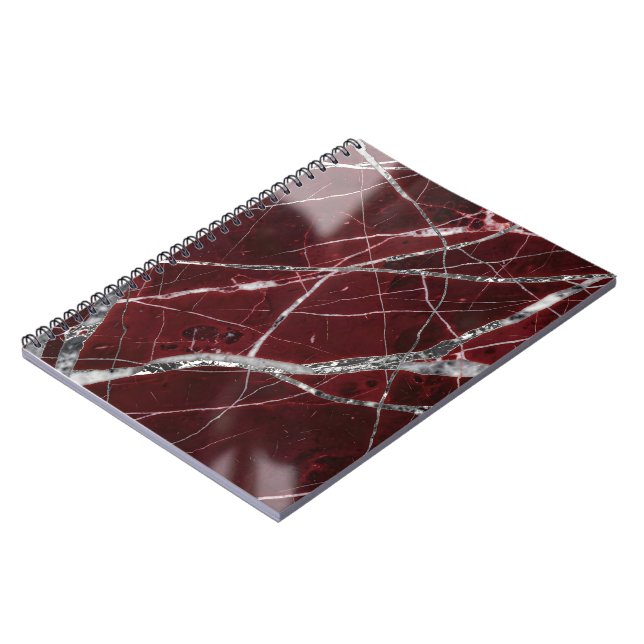 Luxury glossy red marble notebook (Left Side)