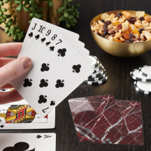 Luxury glossy red marble playing cards